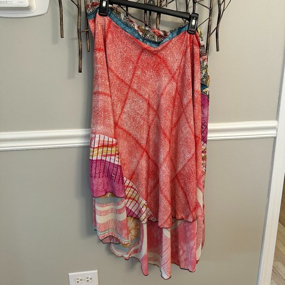 Silk Skirt, Tie Skirt, Bohemian style - Picture 1 of 7